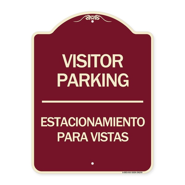 Bilingual Reserved Parking Visitor Parking Estacionamiento Para Visitas, A-DES-BU-1824-24299
